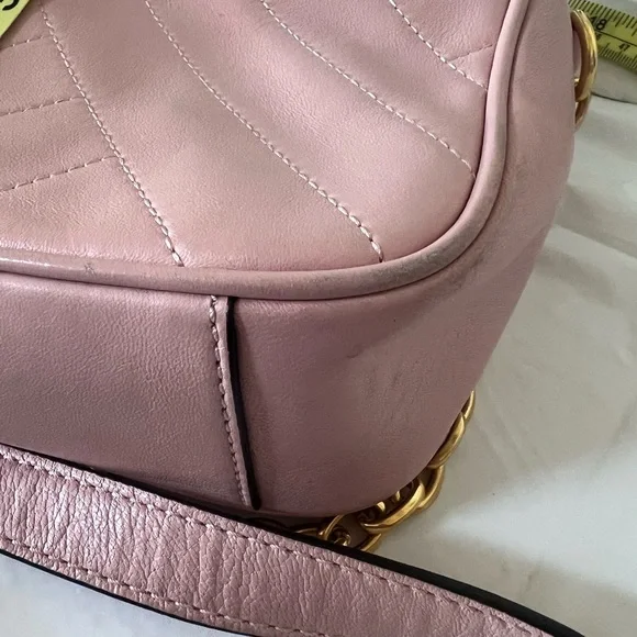 Tory Burch Pink and Gold Quilted Crossbody Bag - Picture 6 of 8